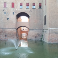 The moat surrounding the Castello Estense